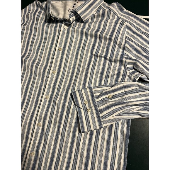 Desoto Made In Europe Long Sleeve Striped Button Shirt XL Designer 100% Cotton - Picture 4 of 8